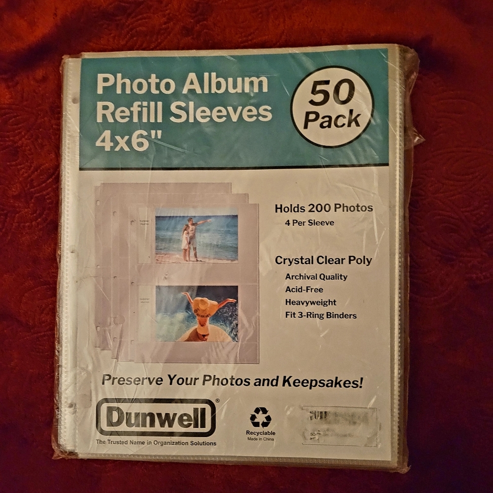 🔥🔥HP🔥🔥3-11-25🔥🔥NWOT DUNWELL PHOTO ALBUM REFILL SHEETS 4×6"  50 SHEETS - Picture 2 of 3